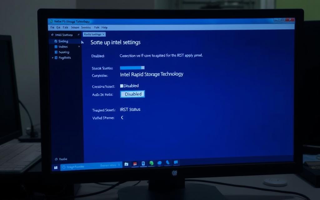 verify IRST disabled system check